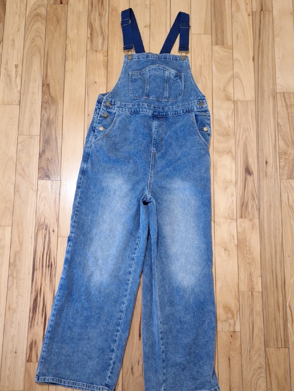 Cider Light Blue Denim Wide-Leg Overalls Jumper Jumpsuit Nwt - Picture 6 of 7